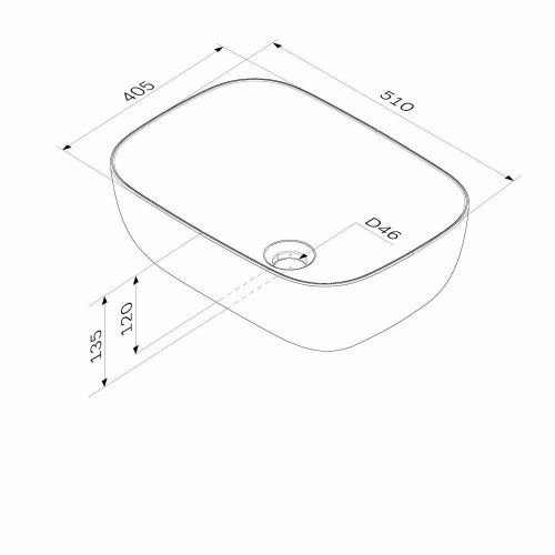 Раковина из сантехнического фарфора Am.Pm Func M8FWCC10510WG 50х40 накладная цвет белый без отверстий под смеситель - фото 5