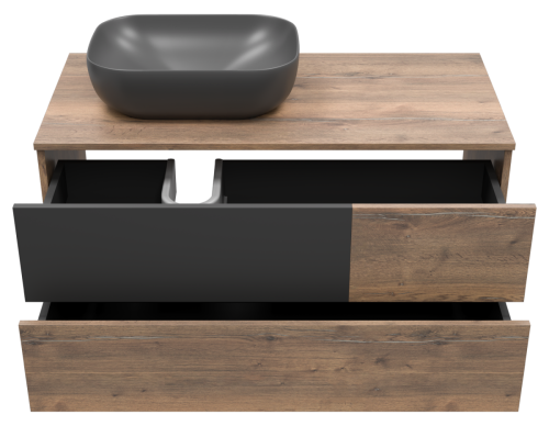 Тумба под раковину Misty Коломбо П-Кол-01100-074ПЛ 100х50 подвесная цвет серый/коричневый - фото 3