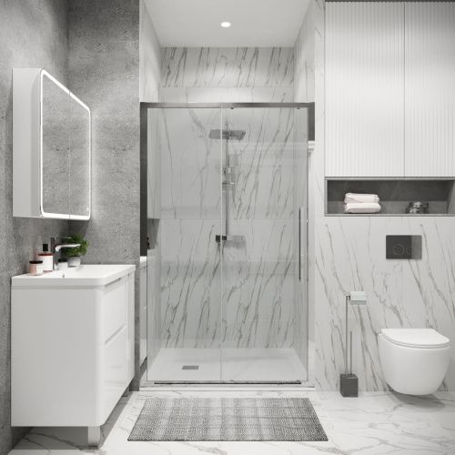 Душевая дверь Grossman Cosmo 100.K33.02.130.10.00 130х195 стекло прозрачное профиль хром - фото 4