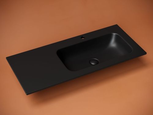 Раковина из сантехнического фарфора Ceramica Nova GRACE CN7015MB 100х50 накладная цвет черный 1 отверстие под смеситель - фото 2