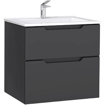 Тумба под раковину Jorno SLIDE Sli.01.65/P/A 70х50 подвесная цвет черный