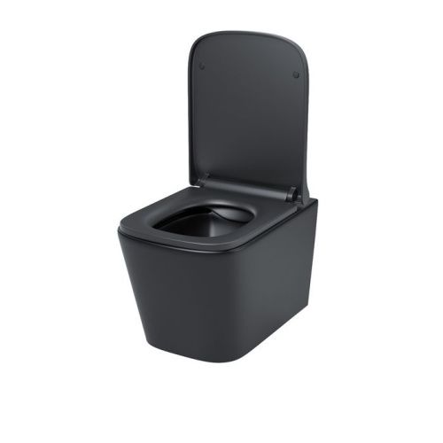Унитаз подвесной IDDIS Bild BILR2BMi73 черный с сиденьем микролифт безободковый каскадный смыв - фото 3