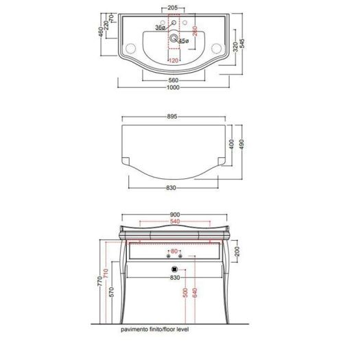 Тумба под раковину Kerasan Retro 7363K7 90х50 подвесная цвет белый - фото 2