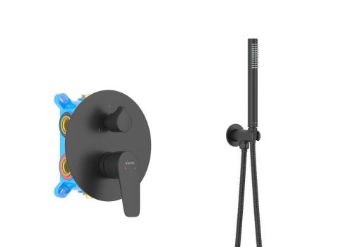 Душевая система Aquatek БЕТТА AQ1173MB встраиваемая в стену цвет черный - фото 4