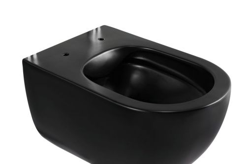 Унитаз подвесной CHARUS TORRE BIANCA EWC700-125B черный с сиденьем микролифт безободковый каскадный смыв - фото 2