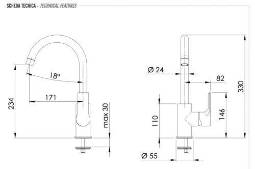 Смеситель для кухни Remer Energy EY72NO на мойку черный - фото 4