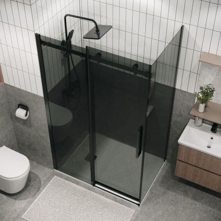 Боковая стенка Grossman Classic 200.K33.04.100.21.10 100х195 стекло тонированное профиль черный