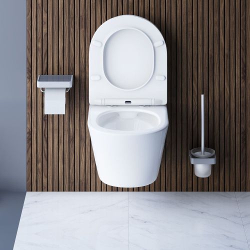 Унитаз подвесной Damixa Skyline DX35C1700SC белый с сиденьем микролифт безободковый каскадный смыв - фото 5