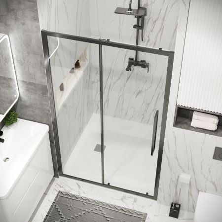 Душевая дверь Grossman Cosmo 100.K33.02.110.42.00 110х195 стекло прозрачное профиль графит