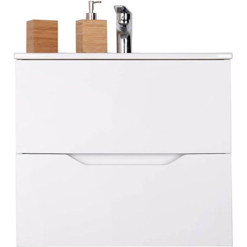 Тумба с раковиной Orange Line Li-60Tuw+Ra 60х50 подвесная цвет белый - фото 5