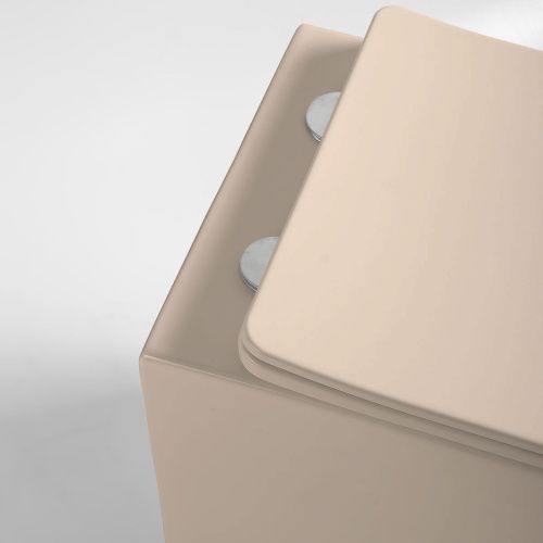 Унитаз подвесной Vincea Piatti VT1-11SMC коричневый с сиденьем микролифт безободковый душевой смыв - фото 3