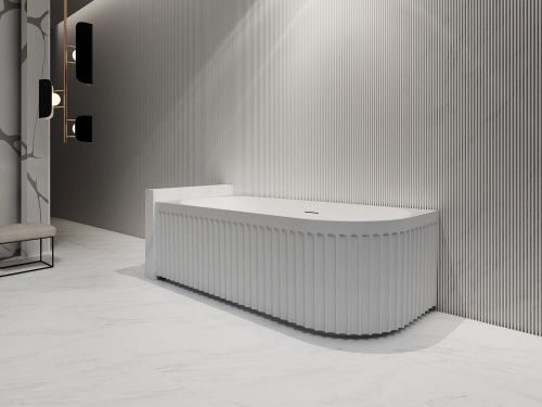 Ванна акриловая Abber AB9412-1.7 L 170х80 пристенная асимметричная с каркасом - фото 4