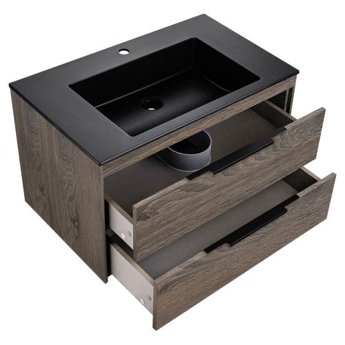 Тумба под раковину Vincea Chiara 2D VMC-2C2800RO 80х50 подвесная цвет коричневый - фото 3