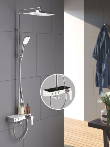 Душевая стойка Teska NIAGARA NG3501S настенная цвет черный/хром с термостатом - фото 2