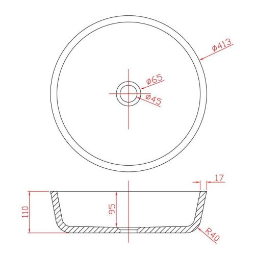 Раковина из искусственного камня MonteBianco Isola Bella 11092 40х40 встраиваемая цвет белый без отверстий под смеситель - фото 5