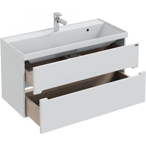 Тумба под раковину СанТа Лондон 224008л 100х40 подвесная цвет белый - фото 2