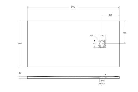 Душевой поддон из искусственного камня BelBagno UNO TRAY-MR-UNO-AH-160/80-35-W-BO 160х80 белый