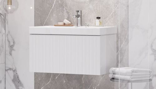 Тумба под раковину Velvex COMPO tp.COM.9696.70.1Y белый глянец 70х40 подвесная цвет белый - фото 3