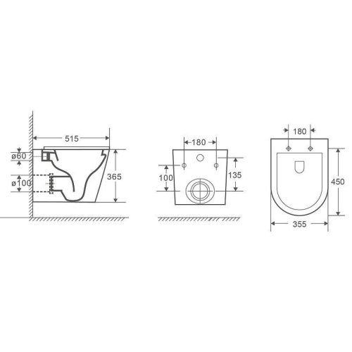 Унитаз подвесной WeltWasser 10000008259 серый с сиденьем микролифт безободковый смыв торнадо - фото 2