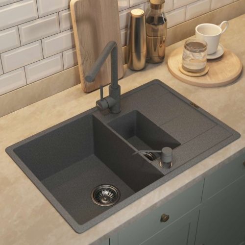 Кухонная мойка Uperwood Quartz Premium UPD-05 3910202118 80х50 цвет серый поверхность матовая - фото 3