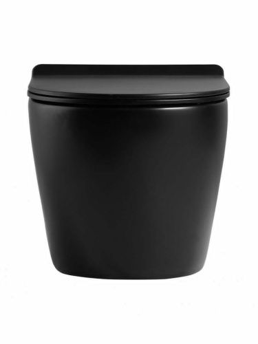 Унитаз подвесной Agger AT03144 черный с сиденьем микролифт каскадный смыв - фото 3