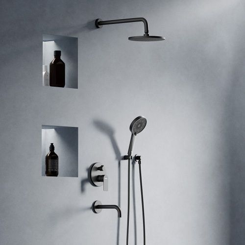 Душевая система Damixa Apollo 947510300 встраиваемая в стену цвет черный - фото 3