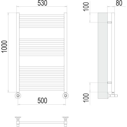 Полотенцесушитель водяной Terminus 4670078530806 55х100 хром - фото 3