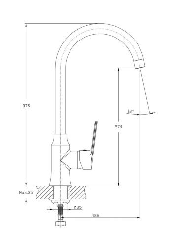 Смеситель для кухни Rush Balearic BA3935-22 на мойку хром - фото 2