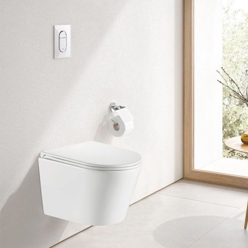 Унитаз подвесной WesnaArt Ray 206-RAY11 белый с сиденьем микролифт безободковый каскадный смыв - фото 3