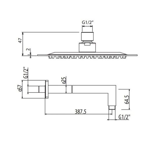 Верхний душ Gattoni Programma Doccia BRPEQ400 хром - фото 2