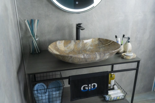 Раковина керамическая Gid Lago 54440 70х40 накладная цвет многоцветный без отверстий под смеситель - фото 3