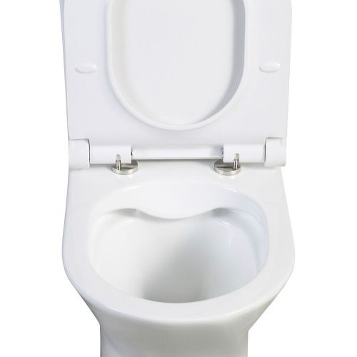 Унитаз напольный с бачком Agger AT07000 белый с сиденьем микролифт безободковый каскадный смыв - фото 2
