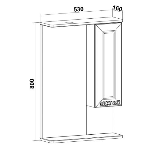 Зеркало-шкаф Runo МОНРО 00-00000459 50х80 подвесной цвет белый - фото 5