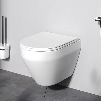 Унитаз подвесной Am.Pm Spirit V2.0 C701700MWSC белый с сиденьем микролифт безободковый каскадный смыв