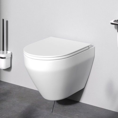 Унитаз подвесной Am.Pm Spirit V2.0 C701700MWSC белый с сиденьем микролифт безободковый каскадный смыв