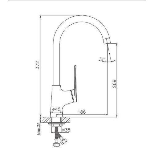 Смеситель для кухни Haiba HB595 HB70595 на мойку хром - фото 2