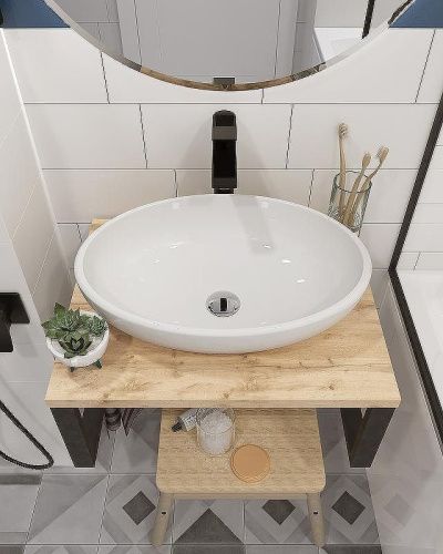 Столешница 1MarKa Grunge Loft Ц0000001584 60х50 накладная цвет коричневый - фото 3