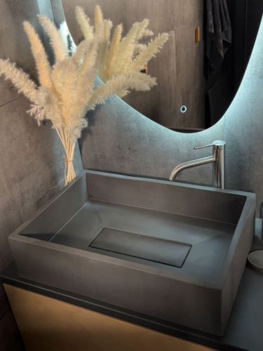 Раковина из искусственного камня Uperwood Angkor 291020219 60х40 накладная цвет серый - фото 5