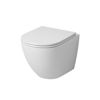 Унитаз подвесной Grossman Санфаянс GR-4455S белый с сиденьем микролифт безободковый каскадный смыв