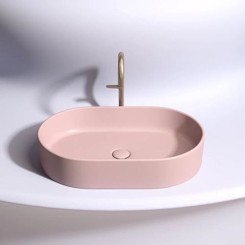 Раковина из сантехнического фарфора Ceramica Nova ELEMENT CN6048MP 60х40 накладная цвет розовый без отверстий под смеситель - фото 3