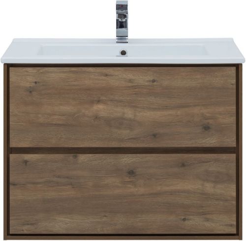 Тумба под раковину Aquanet Милан 00339968 80х50 подвесная цвет коричневый - фото 2
