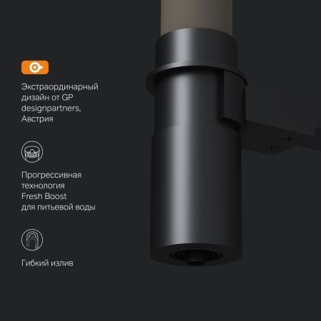 Смеситель для кухни Am.Pm Like F8007826 на мойку черный/бежевый