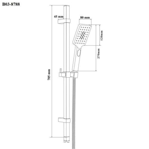Душевой гарнитур Bond Cube B03-8788 настенный черный - фото 4