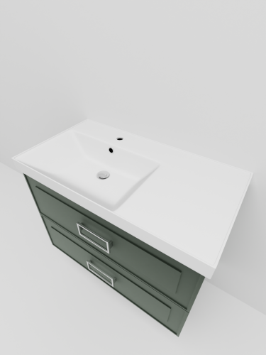 Тумба с раковиной La Fenice Cubo TWIN NFNC-01-CUB-G-90-2-3-90-2L 90х50 подвесная цвет серый - фото 3