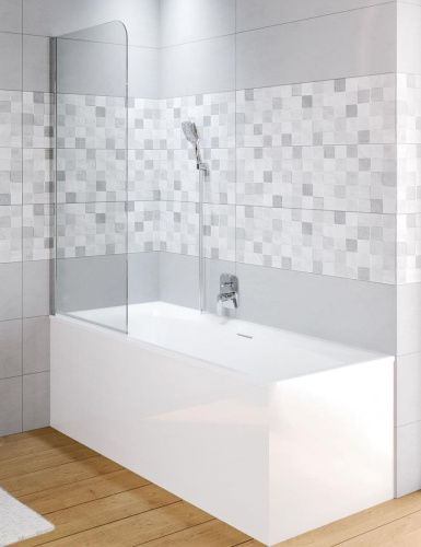 Душевая шторка на ванну Riho NOVIK G003043120 75х150 стекло прозрачное профиль хром ориентация универсальная