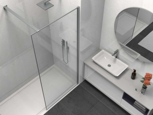 Душевая перегородка Vincea Walk in HS VSW-1HS900CLGM 90х200 стекло прозрачное профиль вороненая сталь - фото 3