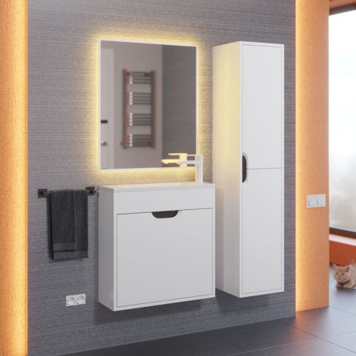 Шкаф-пенал Uperwood Modul 2930205401 30х150 подвесной цвет белый - фото 3