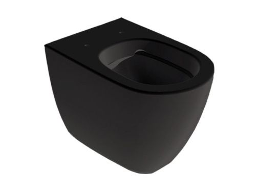 Чаша унитаза приставная Hatria FUSION A0Y1ZA02 цвет черный без сиденья безободковая душевой смыв