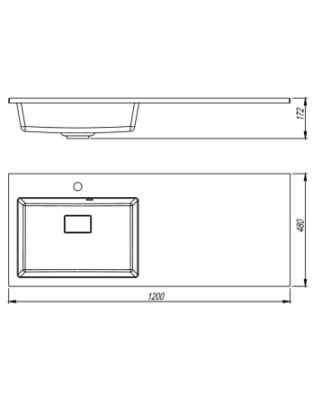 Раковина из литьевого мрамора Uperwood Cosmos 291020411 120х48 над стиральной машиной цвет белый