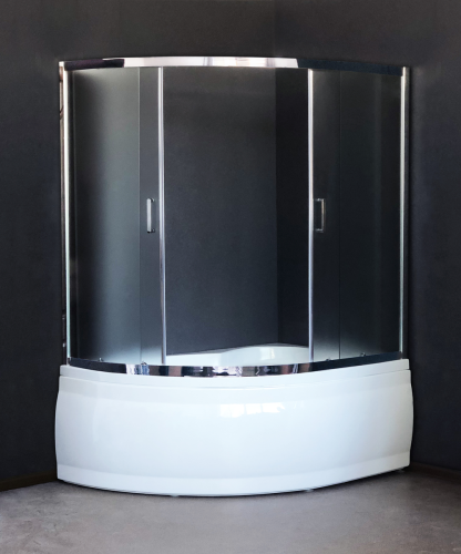 Душевая шторка на ванну Royal Bath ALPINE RB150ALP-C-CH 150х150 стекло рифленое профиль хром ориентация универсальная - фото 2